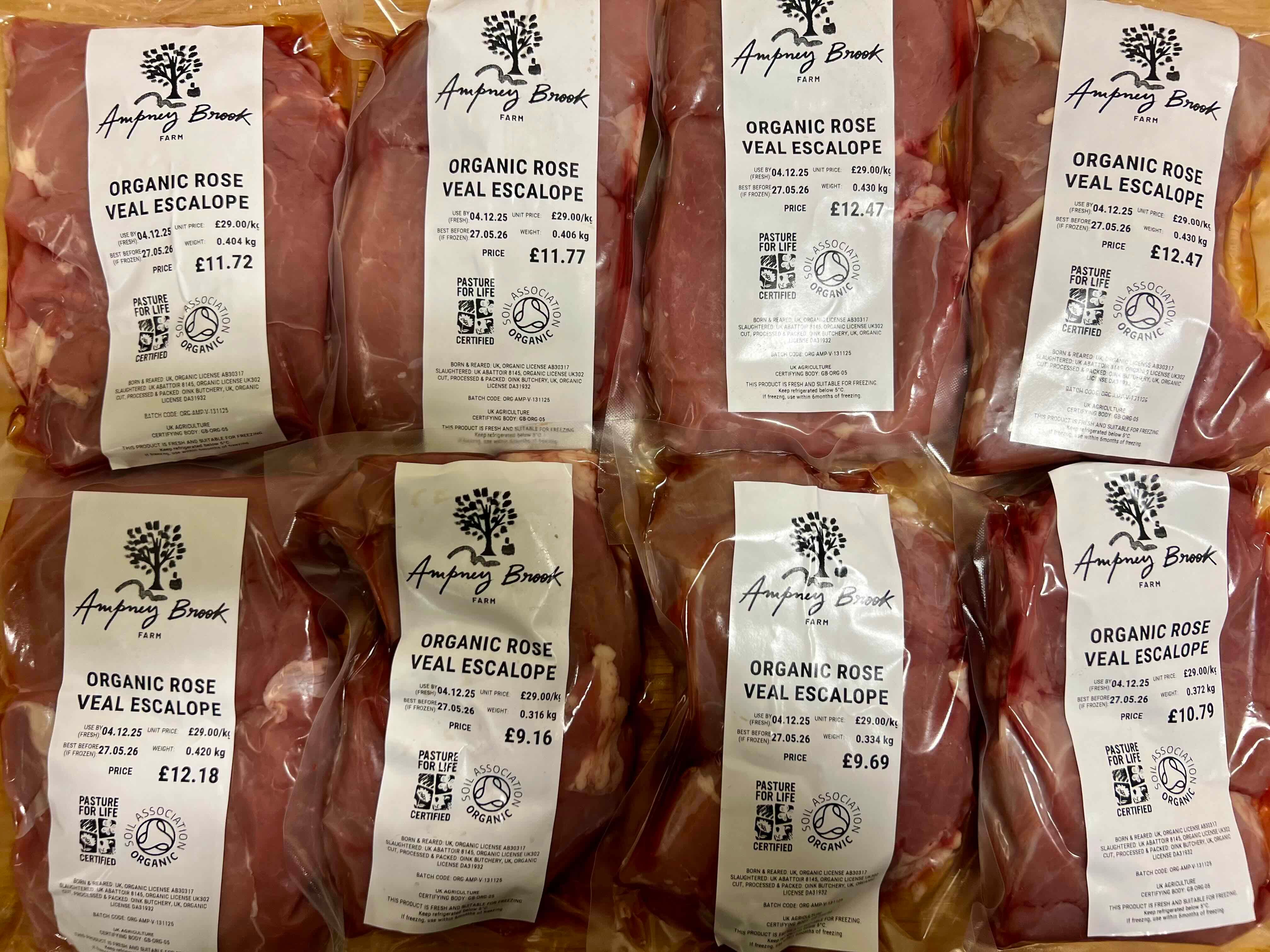 Organic Rose Veal Escalopes