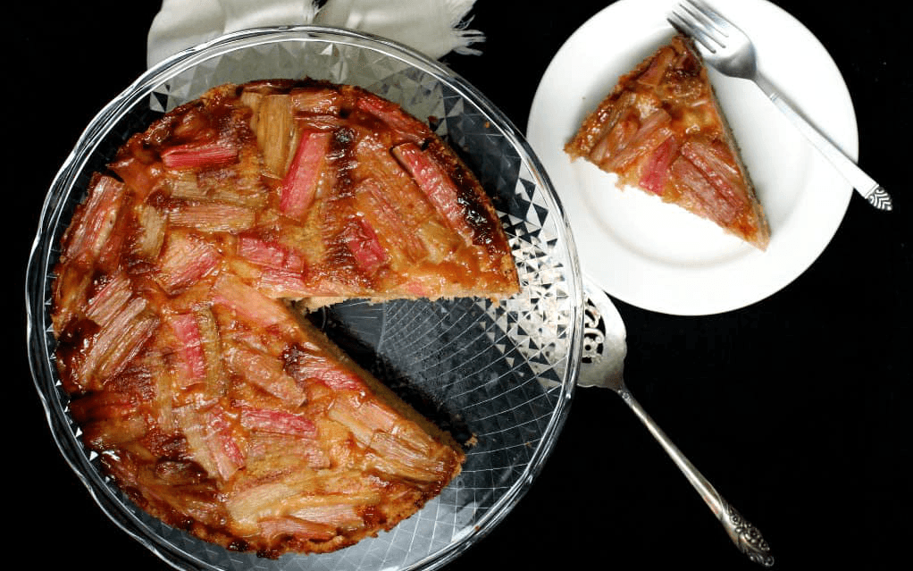 Image of Vegan Rhubarb Ginger Upside-Down Cake