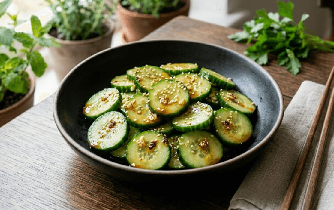 Image of Sesame & garlic crunchy cucumbers