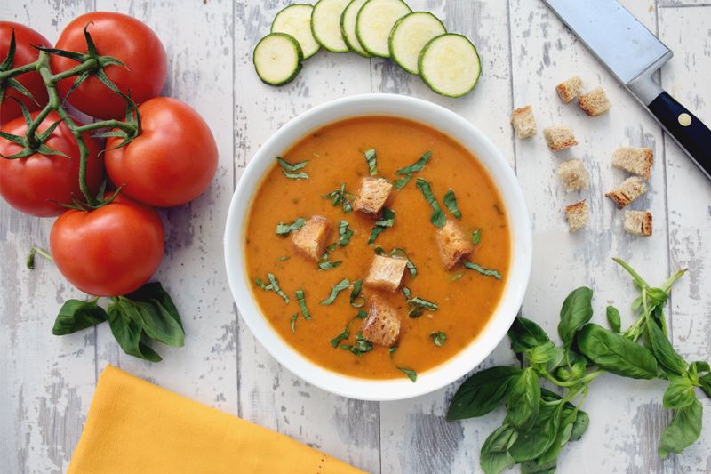 Image of Courgette & Tomato Basil Soup