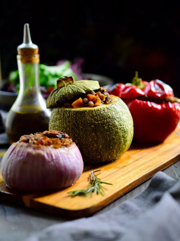 Image of Stuffed Round Zucchini - Vegan Petits Farcis