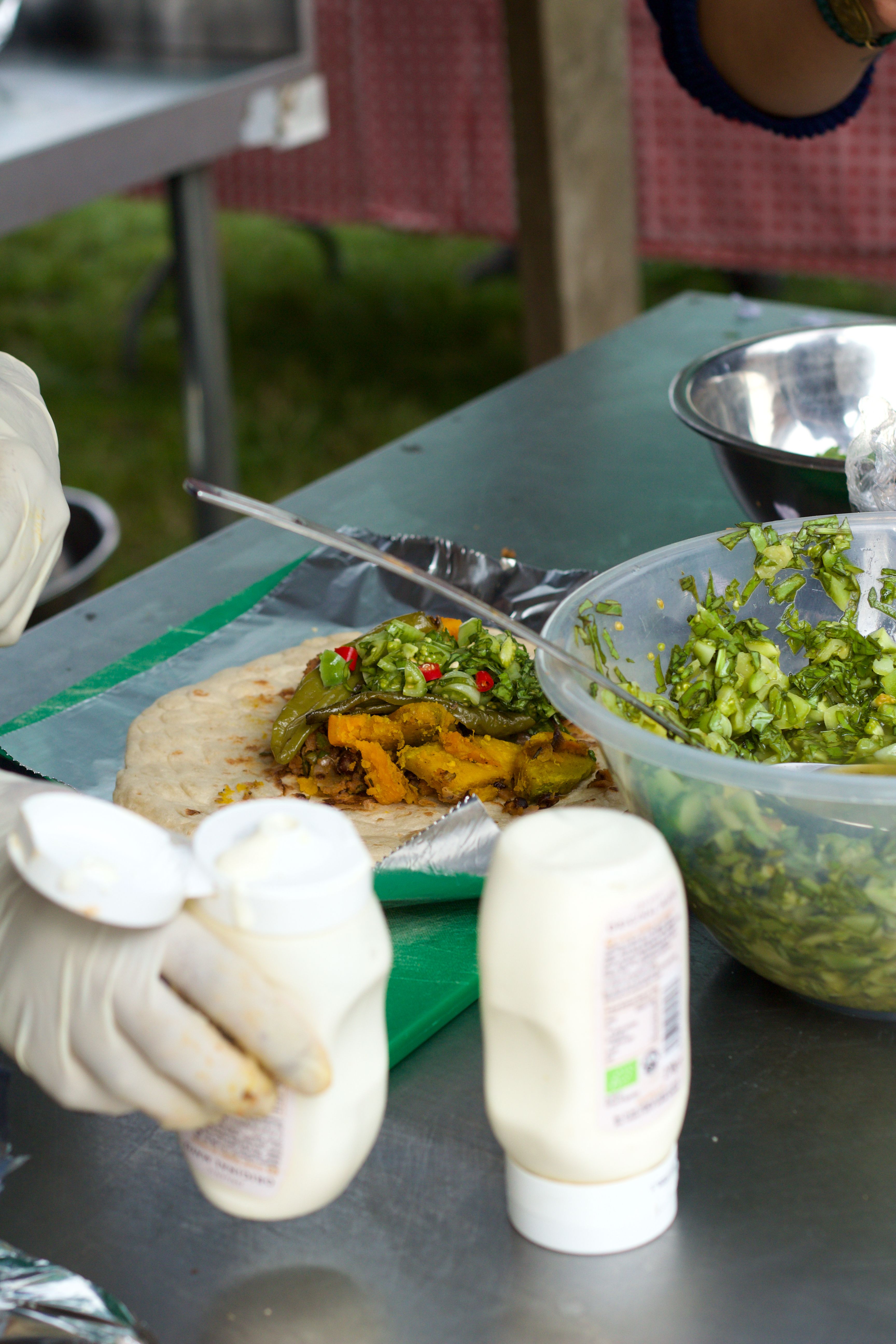 Image of Burritos with Refried Carlin Peas and Green Tomato Salsa